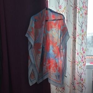 Lightweight & Airy Botanical Kimono Shawl/Cardigan/Cover-Up Swimwear (C1)